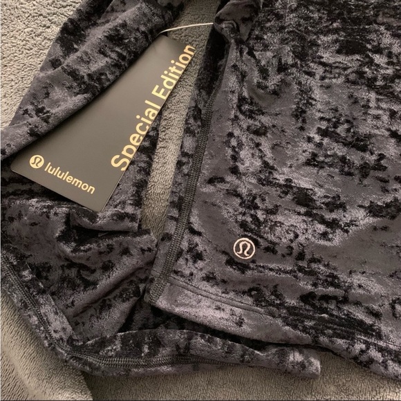 All Aligned Mock Neck Long Sleeve Shirt Crushed Velvet - Picture 3 of 6